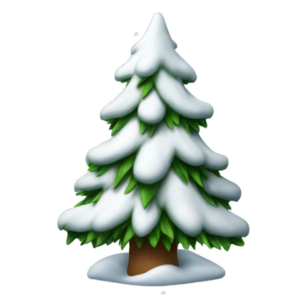 Christmas tree with snow and white decoration  sticker