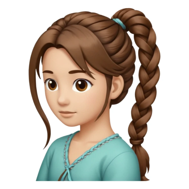just hair braided hair tail sticker