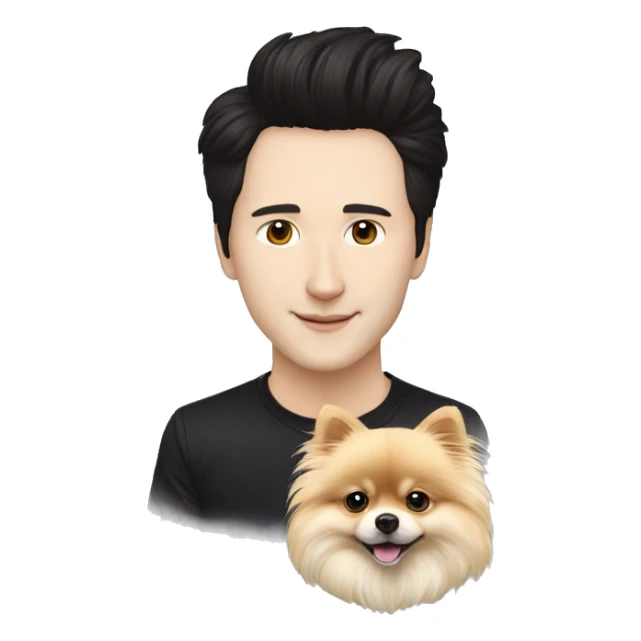 Pavel Durov and long hair Pomeranian dog, lambogini sticker