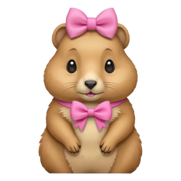 a praire dog with a pink bow on its ear sticker