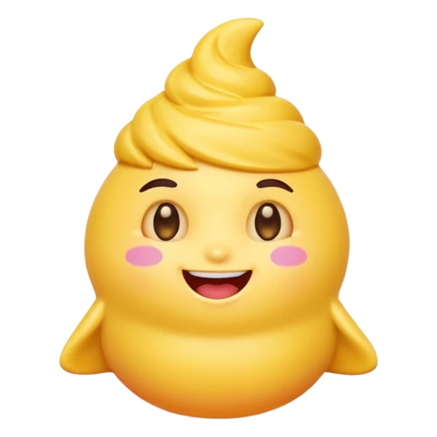 joyful imaginative character named Womplepop with unique squishy form bright colors friendly expression classic emoji style sticker