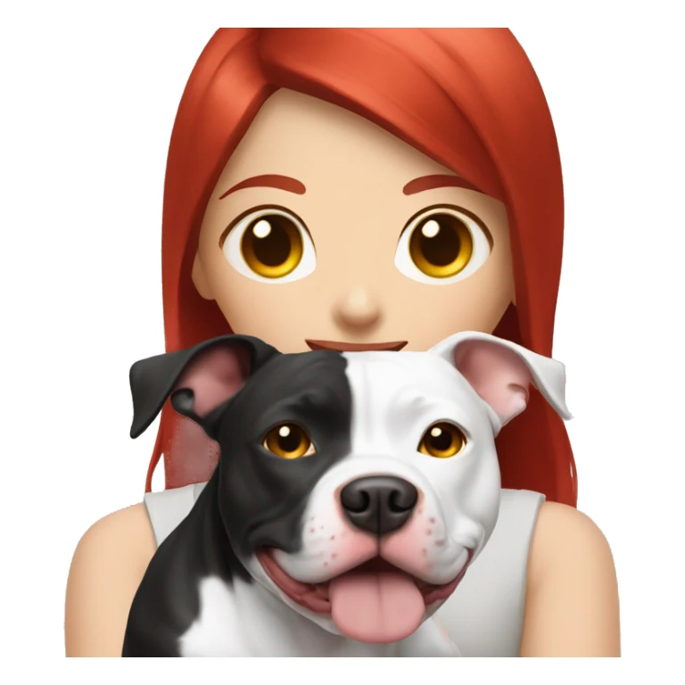 Black and white pitbull with red head girl owner sticker