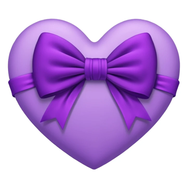 heart with a velvet bow, purple sticker