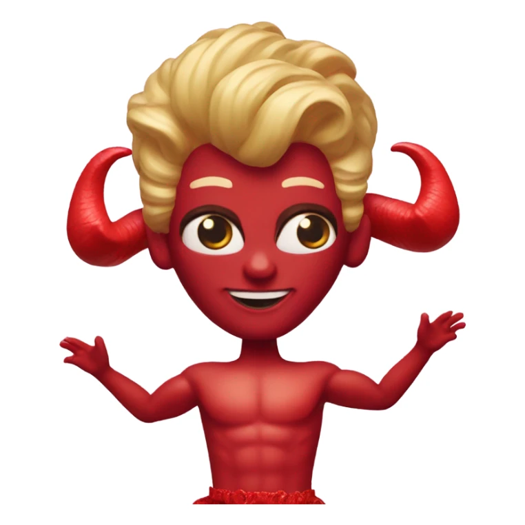Red horned Satan Ken and Barbie dolls sticker