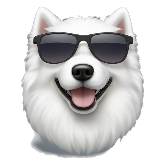 Samoyed dog wearing sunglasses sticker