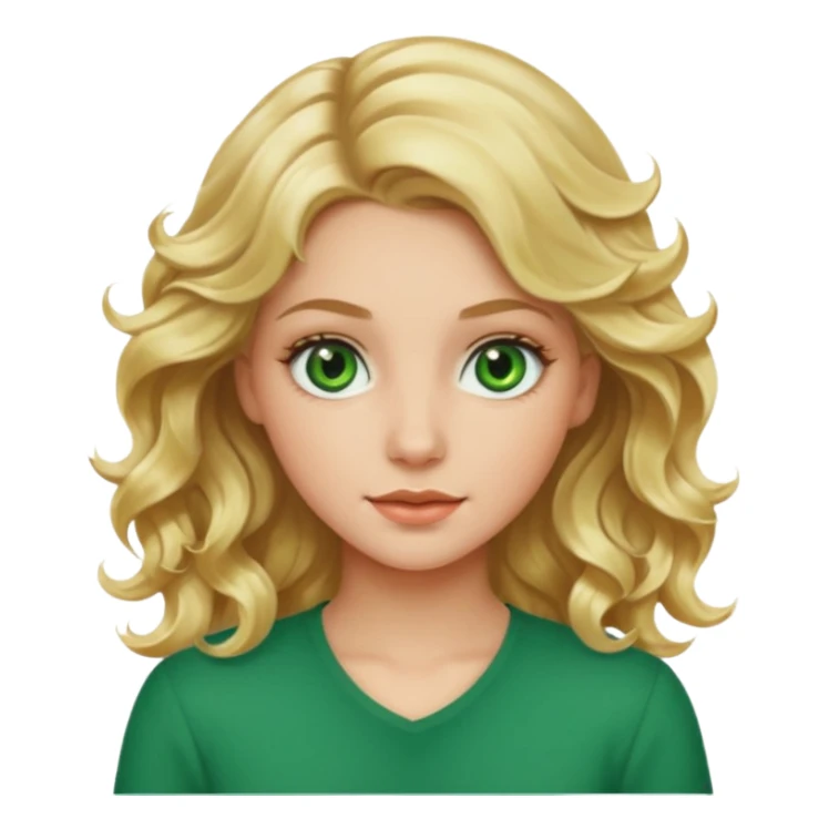 Chica guapa rubia de pelo ondulado y ojos verdes  sticker