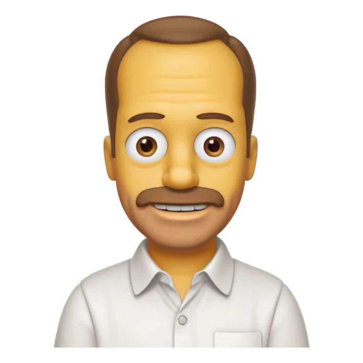 Homer Simpson with brown thinning hair emoji sticker
