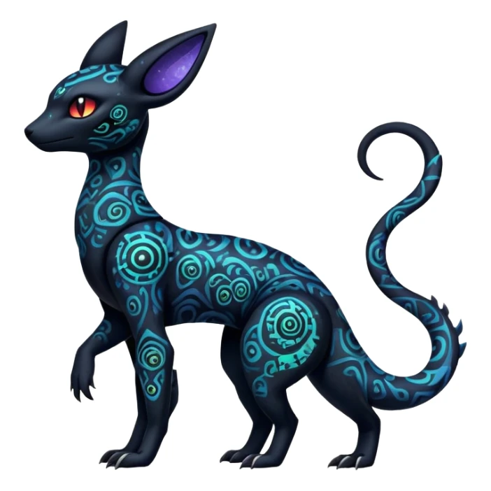 Nebulae Salandit-Umbreon-Fakémon-hybrid-creature (full body)  sticker