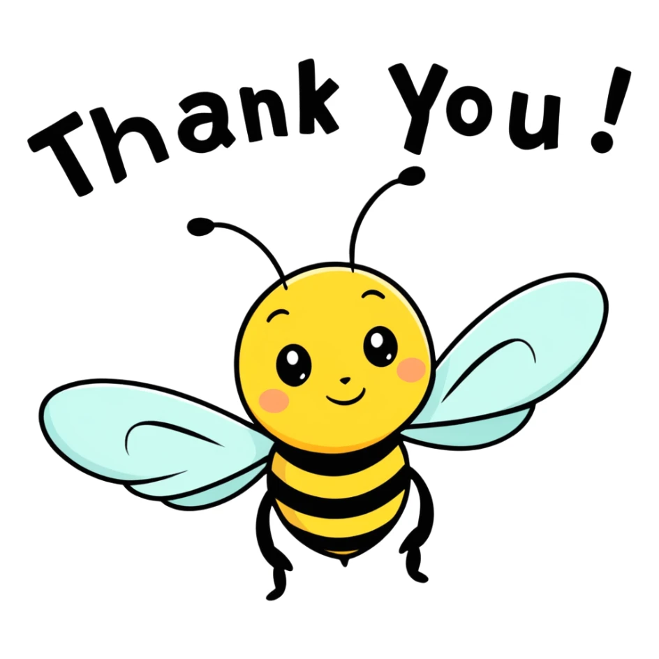 I like a bee saying thank you sticker