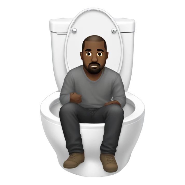 kanye west skibidi toilet sticker