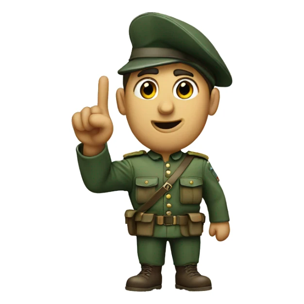 italian soldier pointing at you with hand sticker