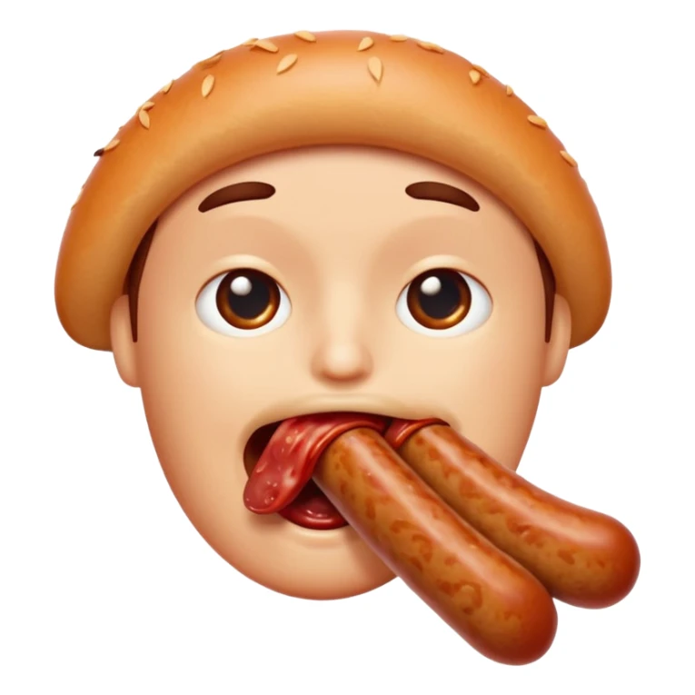 Mouth on sausage sticker