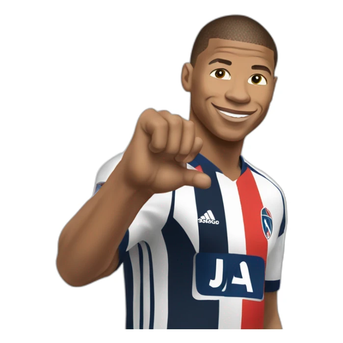 Mbappe choquée avec les mains derrière la tête sticker