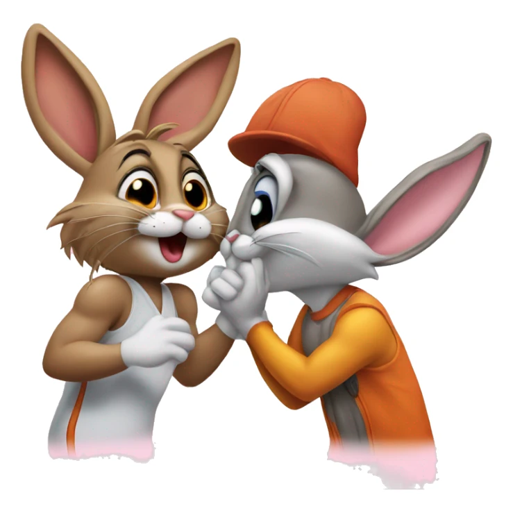 Lola bunny and bugs bunny kissing sticker