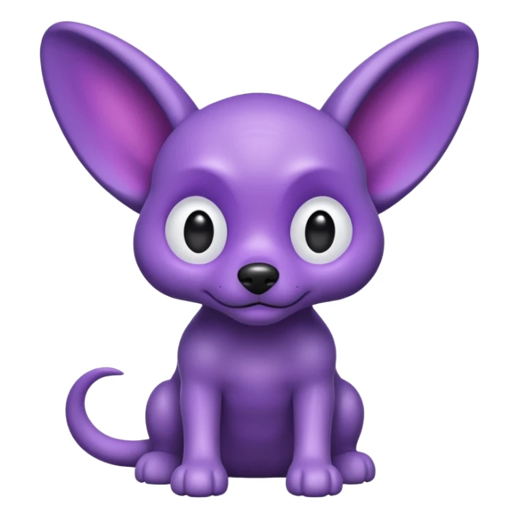 alien dog purple very big folded ear sticker