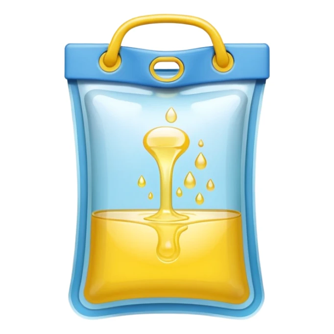 drainage bag with light yello luquid sticker