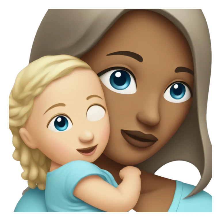 mom holding newborn baby girl with blue eyes sticker