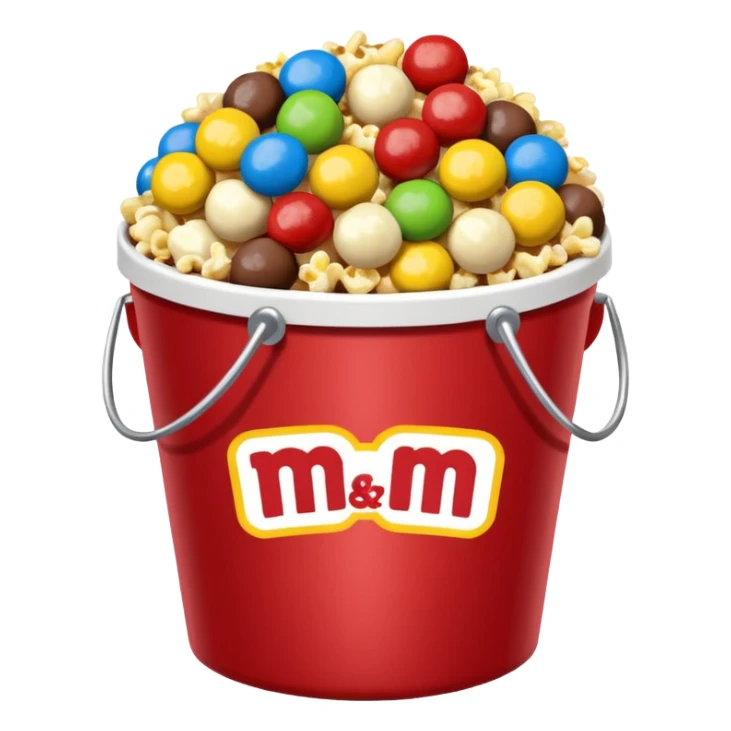 Bucket of popcorn and Peanut m&ms sticker