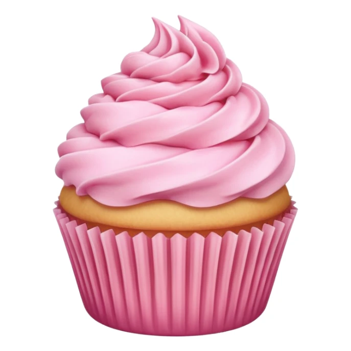 super realistic vanilla cupcake with pink frosting sticker