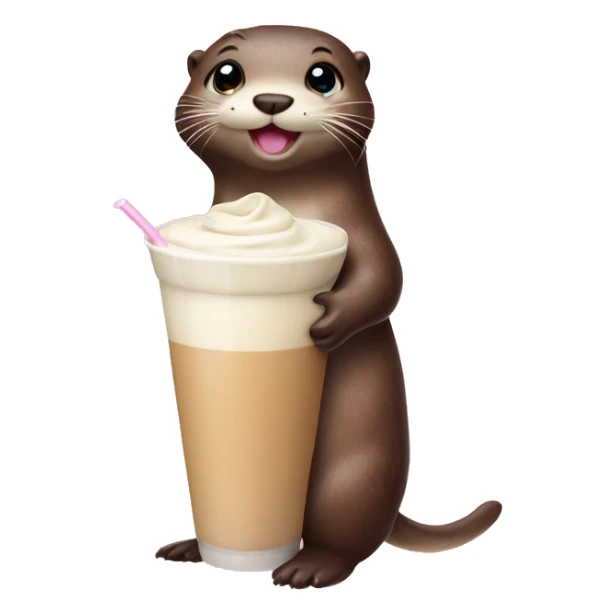 Girl otter with milk shake  sticker