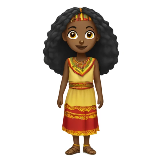 An Ethiopian girl wearing cultural attire sticker