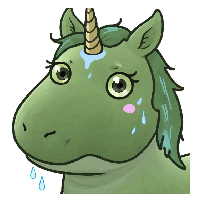 Rainbow baby unicorn tears on cheek sticker