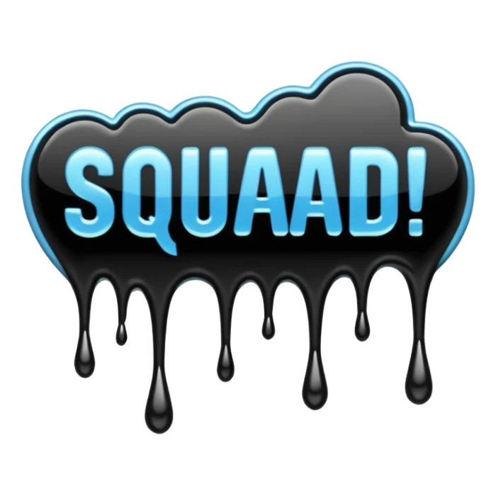 Words that say Squad wipe in drippy letters  sticker
