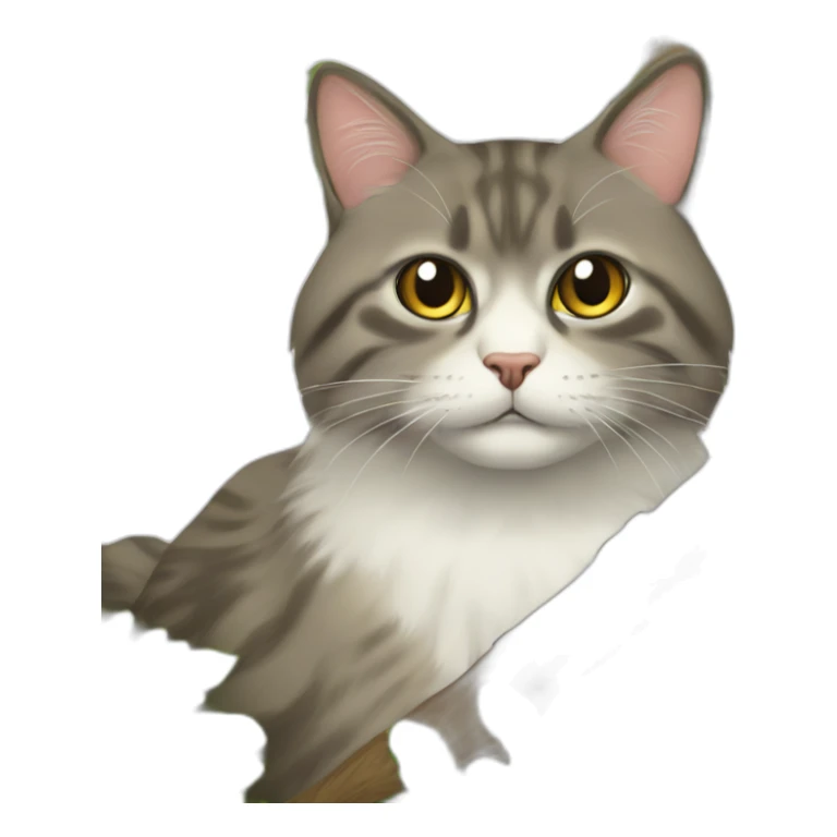 gato persa subido a un árbol sticker