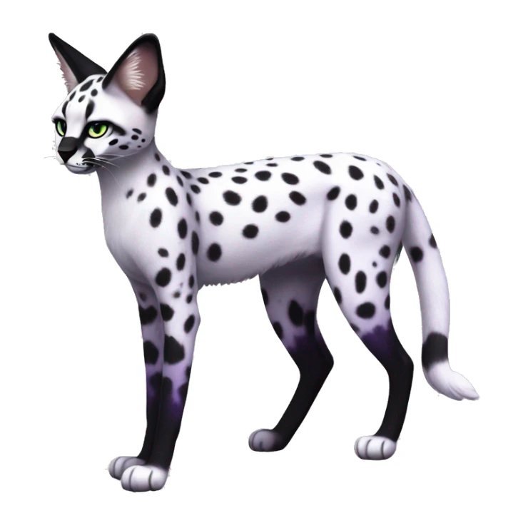 Epic Edgy Black White Purple ethereal Serval-Fionbri full body sticker