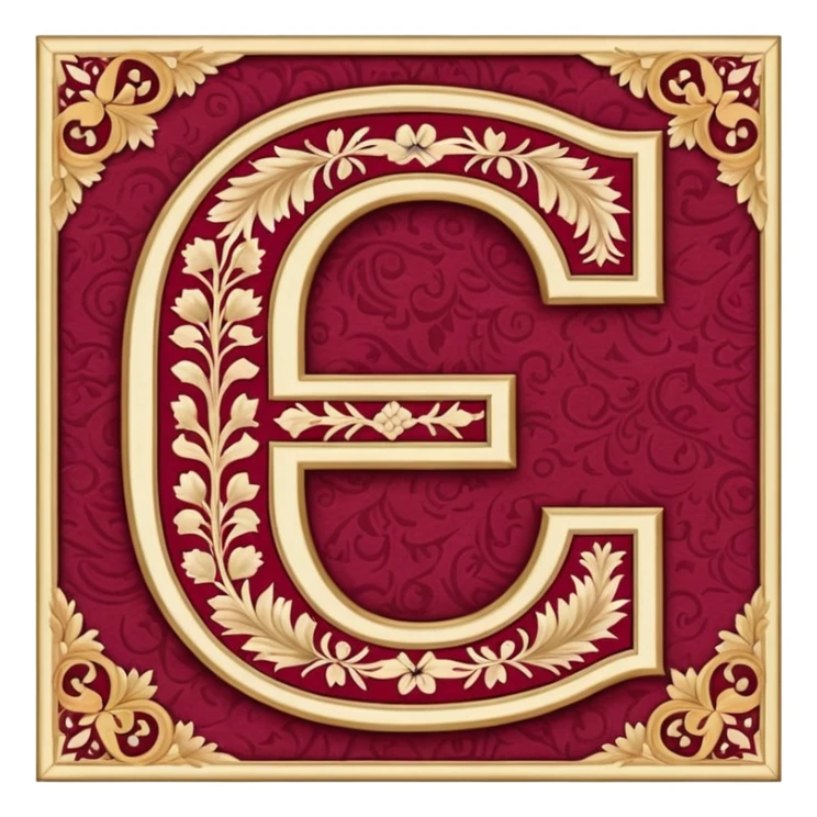  letter c made out of persian carpet texture sticker