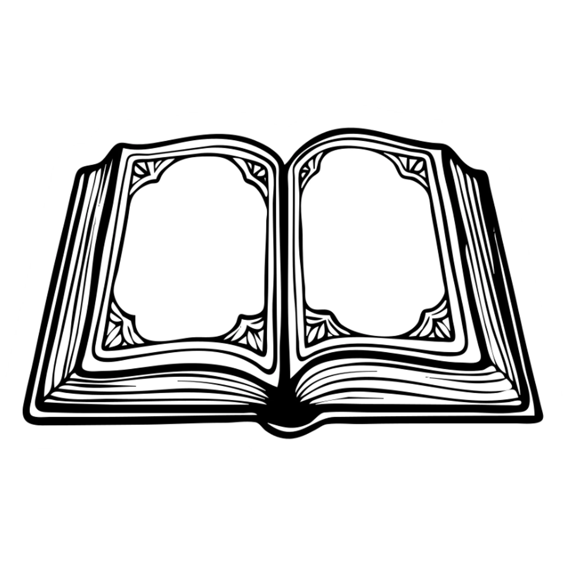 Open Quran mushaf with ornamental Islamic design sticker