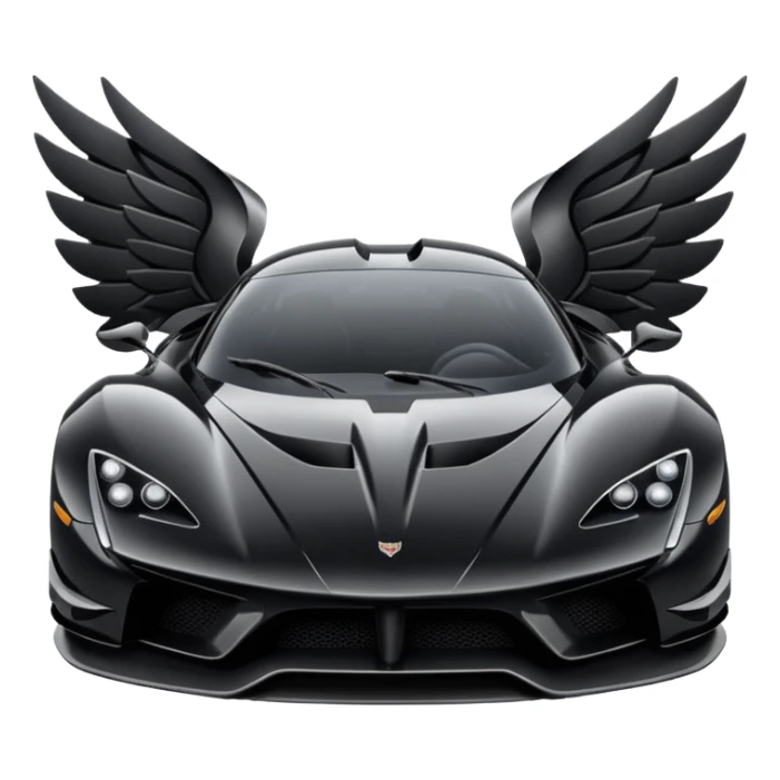 An black hypercar, with wings and satisfaction of specs sticker
