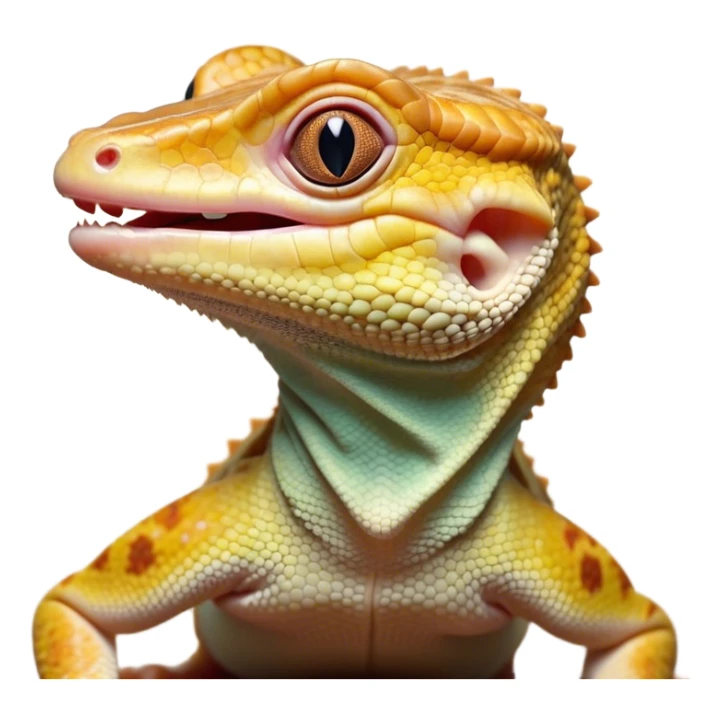Cinematic Cute Yawning Gecko Portrait Emoji, Head tilted slightly with a dramatic, wide-open yawn, showcasing a compact, smooth-scaled body with slightly drooping eyelids and a relaxed, open-mouthed expression, Simplified yet irresistibly adorable features, highly detailed, glowing with a soft, cozy ambient glow, high shine, relaxed yet expressive, stylized with a hint of whimsical charm, soft glowing outline, capturing the essence of a drowsy yet affectionate gecko that appears ready to stretch out for a nap! sticker