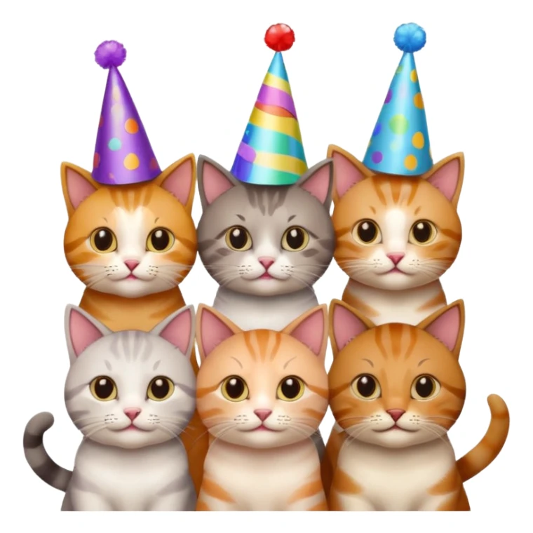 twelve cats at a birthday party sticker