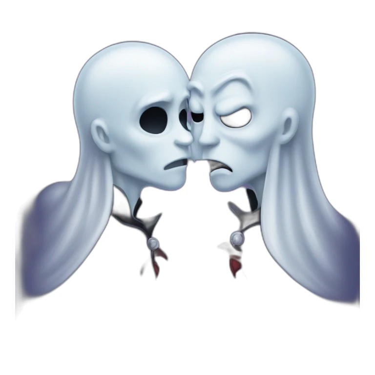 Male Ghost kissing Male vampire sticker