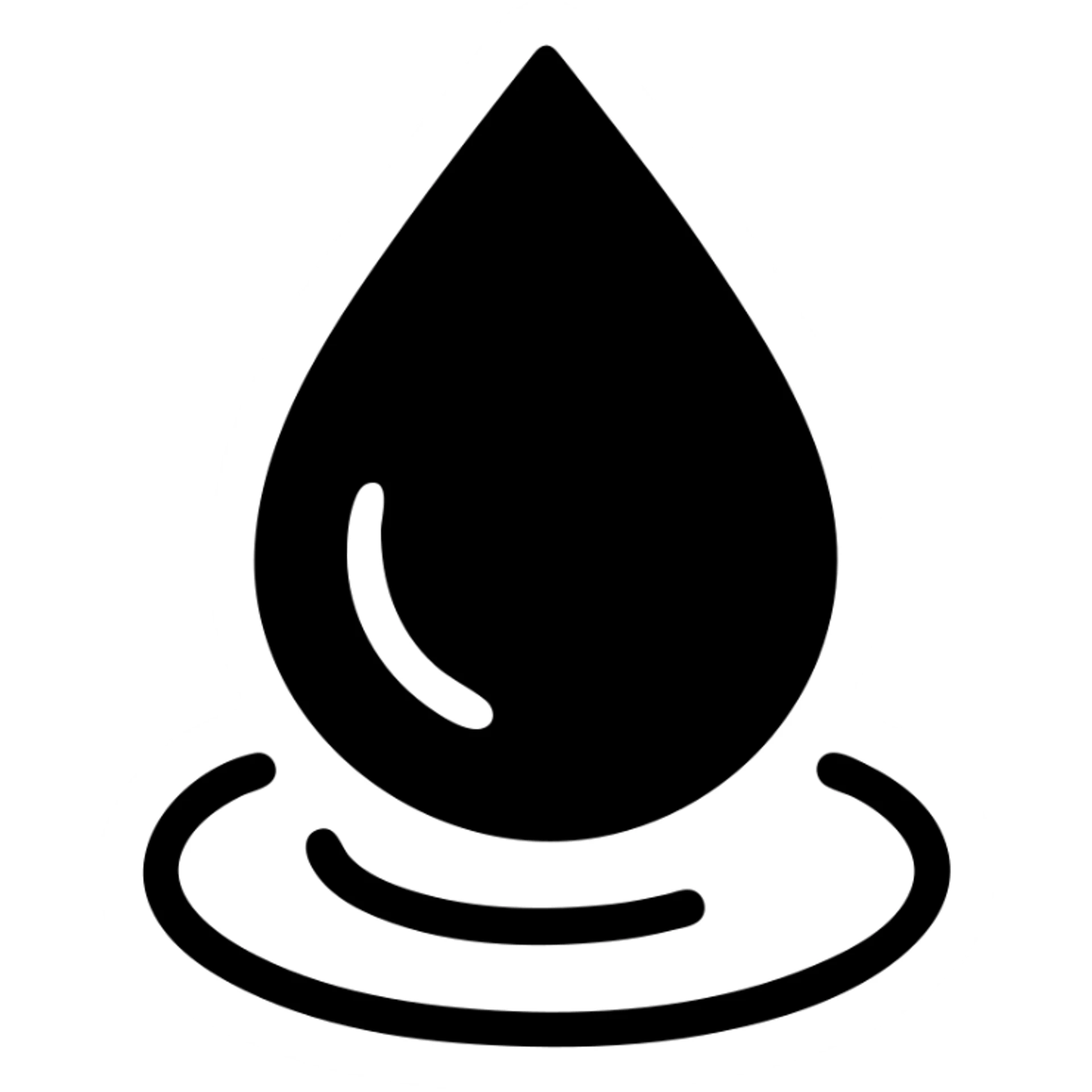 solid icon of a light blue or silver water droplet on glossy black mirror paint of a luxury vehicle, minimal repellent effect with lines, elegant and minimal sticker