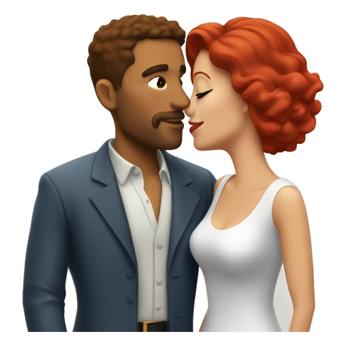 Puerto Rican man with red haired white wife, kissing  sticker