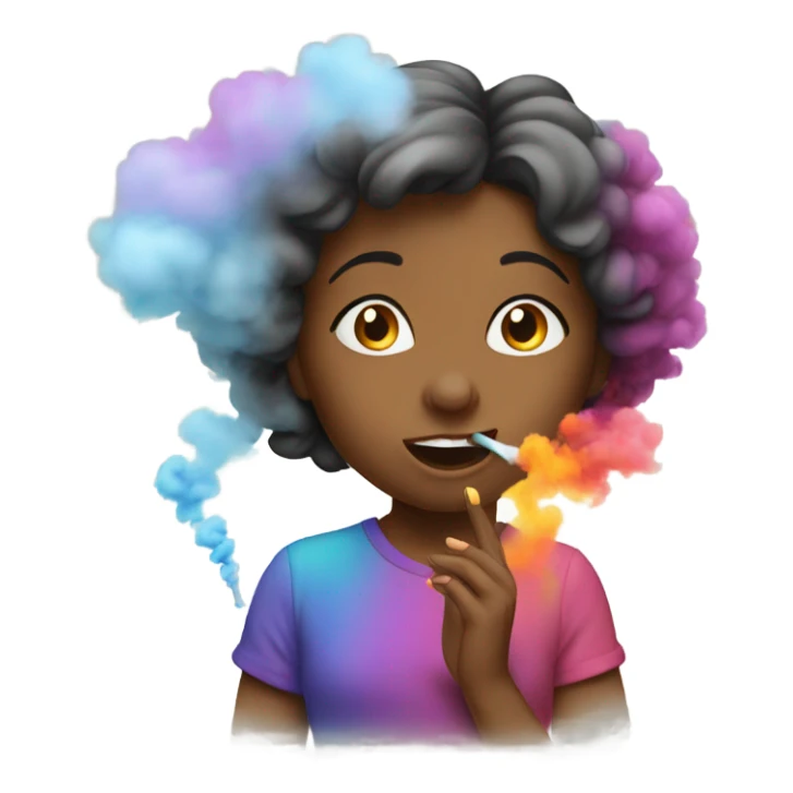 Cute girl with smoke sticker