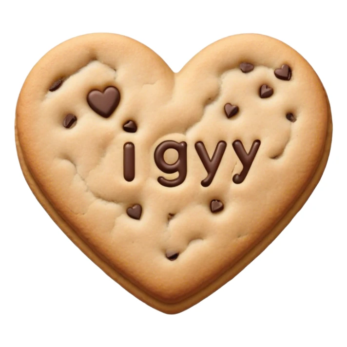 cookie heart with IGY6 written across sticker