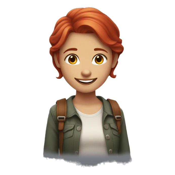 The girl with the red hair is smiling sticker