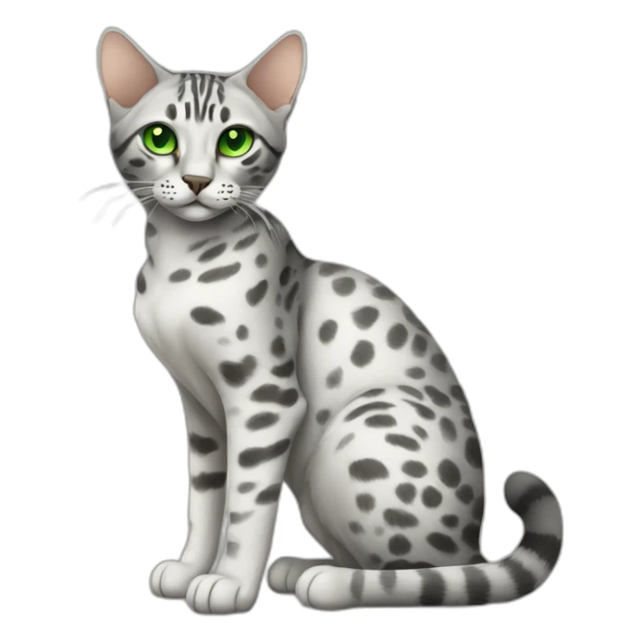 Egyptian Mau cat with green eyes, full-height sticker