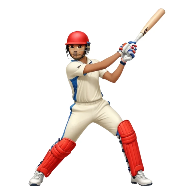 Right handed cricketer playing a cover drive shot sticker