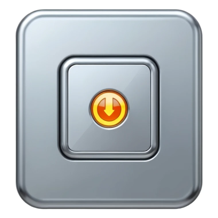 A futuristic microchip emoji made of polished silver chrome, minimal circuit details, smooth metallic surface, soft lighting, iOS emoji style, centered, clean white background sticker