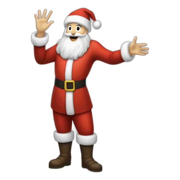 Full height Actively gesturing with hands pale skin Santa Claus sticker