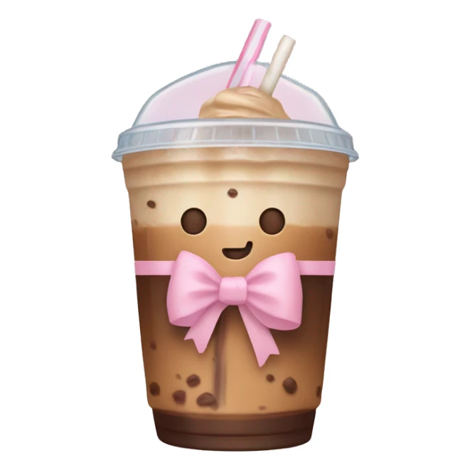 Make me an iced coffee with a light pastel colored pink bow on the straw!  sticker