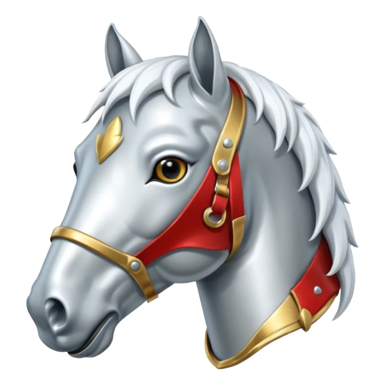 The face of a white realistic horse in armor sticker
