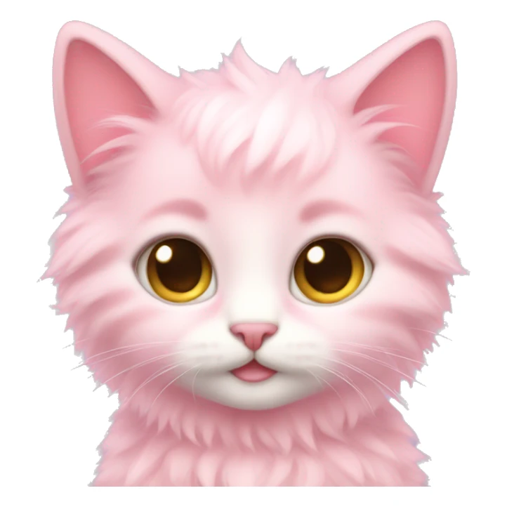 A baby cat with light pink furr sticker