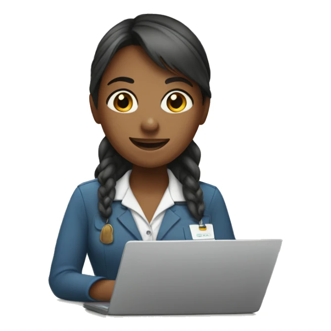 Girl working online customer service sticker
