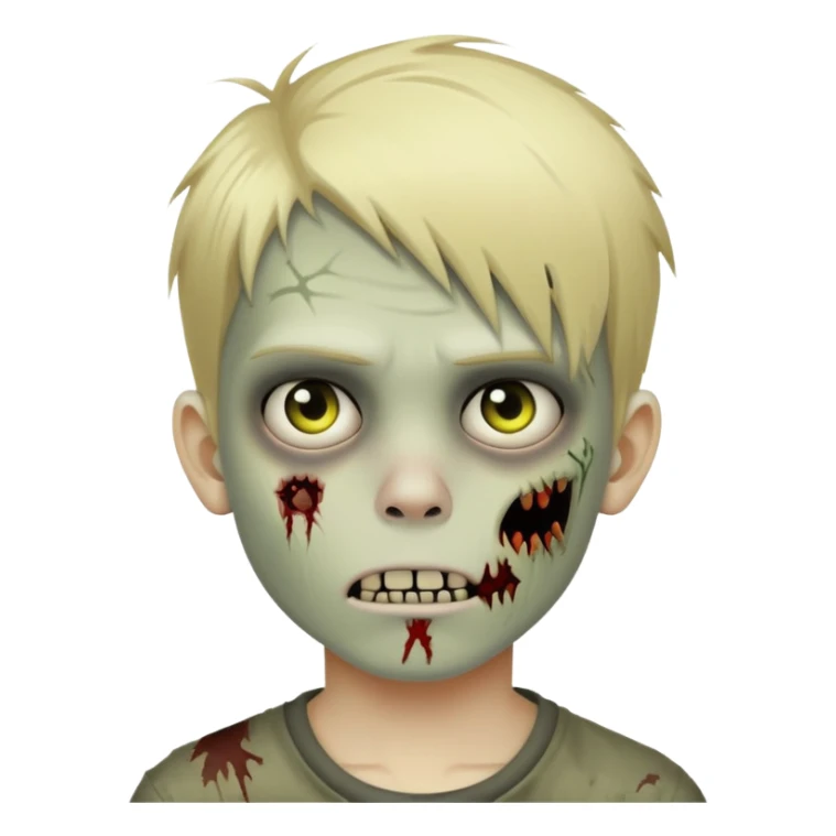 Boy zombie with blonde emo hair sticker