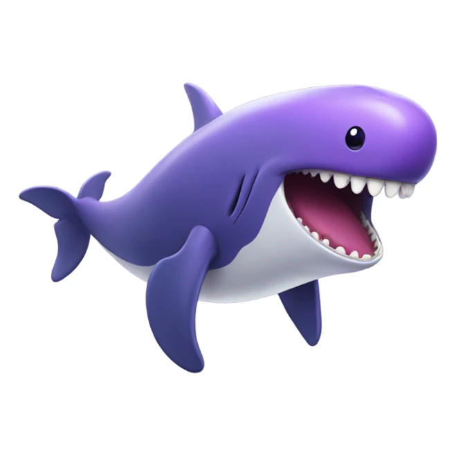 purple whale front with open mouth sticker